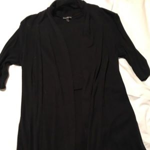 Long black cardigan with short sleeves